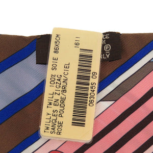 未使用 エルメス ツイリー ジグザグのサングル ローズプードル ブラン シエル スカーフ 0255 【中古】 HERMES