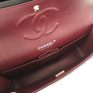 新品同様 シャネル マトラッセ25 ダブルフラップ キャビアスキン ブラック シルバー金具 ランダムシリアル 二重蓋 ショルダーバッグ ココマーク 黒 0272 【中古】 CHANEL