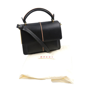 未使用 マルニ アタッシュバッグ BMMP0027Y0 カーフスキン ゴールド金具 ブラック 黒 ベージュ 2WAY ショルダーバッグ ハンドバッグ 0011【中古】MARNI