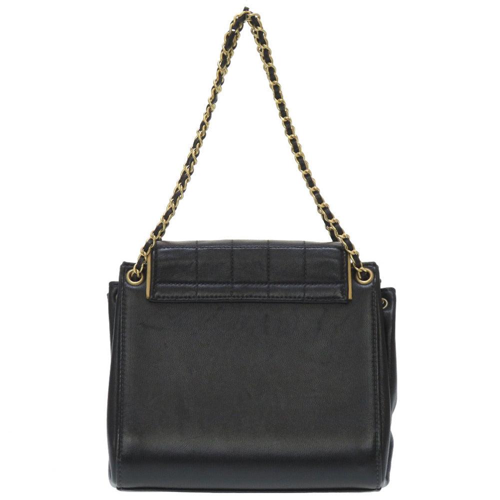美品 シャネル 2.55 チョコバー ラムスキン ブラック ゴールド金具 ショルダーバッグ バッグ 黒 0023 【中古】 CHANEL