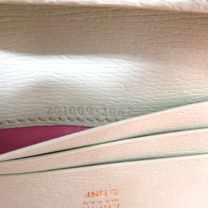 未使用 グッチ ばなにゃ 桜餅 701009 レザー ゴールド金具 エメラルド グリーン 二つ折り財布 0075【中古】GUCCI