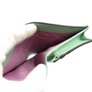 未使用 グッチ ばなにゃ 桜餅 701009 レザー ゴールド金具 エメラルド グリーン 二つ折り財布 0075【中古】GUCCI