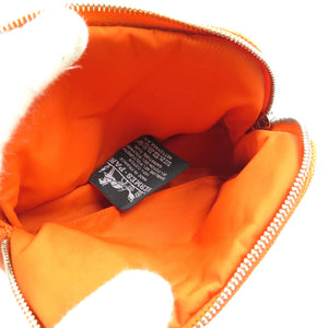 未使用 エルメス ミニボリードポーチ 16 ミニミニ キャンバス シルバー金具 オレンジ ブラウン ポーチ 0077【中古】HERMES