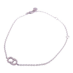 美品 クリスチャンディオール クレール ディー リュヌ CDロゴ ブレスレット メタル ラインストーン シルバー 0089【中古】Christian Dior レディース