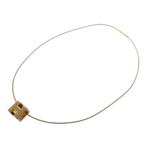 エルメス カージュドアッシュ Hキューブネックレス  メタル ゴールド 0099【中古】HERMES