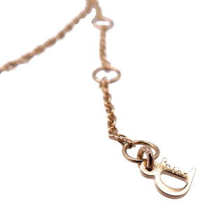 新品同様 ディオール CDロゴ 鳥モチーフ ネックレス メタル/ストーン ゴールド 0102【中古】Dior
