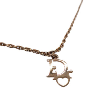 新品同様 ディオール CDロゴ 鳥モチーフ ネックレス メタル/ストーン ゴールド 0102【中古】Dior