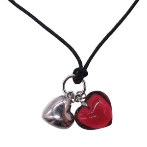 美品 バカラ ハート ネックレス シルバー/クリスタル  0103【中古】Baccarat レディース