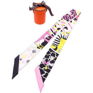 未使用 エルメス ツイリー ファクトリースーツ スカーフ シルク ブラック 0106【中古】HERMES