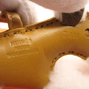 新品同様 エルメス  バディ レザー ムートン アニューミロ セサミ Z刻印(2021年製) バッグチャーム キーホルダー 0120【中古】HERMES