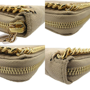 未使用 ステラマッカートニー ファラベラ シェブロン キルティング 長財布 合成皮革 バタークリームベージュ 0124【中古】Stella McCartney