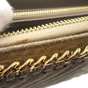 未使用 ステラマッカートニー ファラベラ シェブロン キルティング 長財布 合成皮革 バタークリームベージュ 0124【中古】Stella McCartney