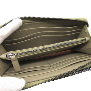 未使用 ステラマッカートニー ファラベラ シェブロン キルティング 長財布 合成皮革 ライトカーキ 0125【中古】Stella McCartney