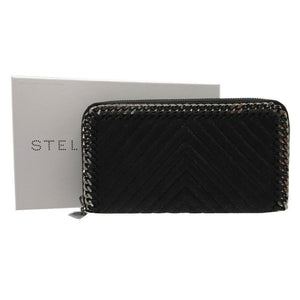 未使用 ステラマッカートニー ファラベラ シェブロン キルティング 長財布 合成皮革 ブラック 黒 0126【中古】Stella McCartney