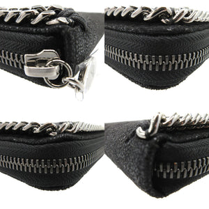 未使用 ステラマッカートニー ファラベラ シェブロン キルティング 長財布 合成皮革 ブラック 黒 0126【中古】Stella McCartney