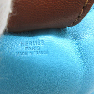 新品同様 エルメス ロデオGM レザー アミューミロ ブルーアズテック ブルーエレクトリック フォーブ バッグチャーム  青 馬 0129【中古】HERMES