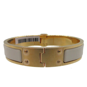 新品同様 エルメス シャル二エール ブレスレット メタル ゴールド/アイボリー 金/白 0132【中古】HERMES