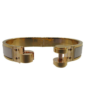 新品同様 エルメス シャル二エール ブレスレット メタル ゴールド/アイボリー 金/白 0132【中古】HERMES