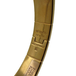 新品同様 エルメス シャル二エール ブレスレット メタル ゴールド/アイボリー 金/白 0132【中古】HERMES