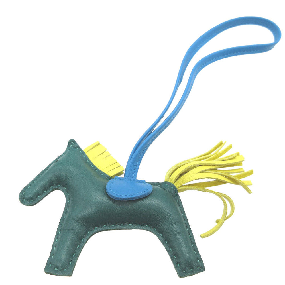 美品 エルメス ロデオチャームPM アニューミロ マラカイト ライム ブルーザンジバル バッグチャーム キーホルダー 0140【中古】HERMES