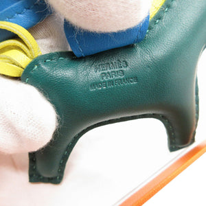 美品 エルメス ロデオチャームPM アニューミロ マラカイト ライム ブルーザンジバル バッグチャーム キーホルダー 0140【中古】HERMES