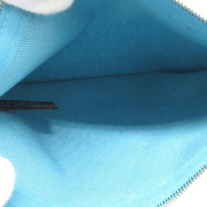 美品 エルメス ヨッティングGM キャンバス 水色 ポーチ 0141【中古】HERMES