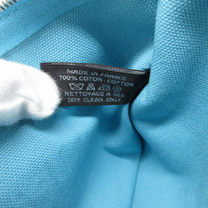 美品 エルメス ヨッティングGM キャンバス 水色 ポーチ 0141【中古】HERMES