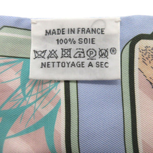 美品 エルメス ツイリー ストーリー STORY スカーフ シルク ブルーペール 0142 水色【中古】HERMES