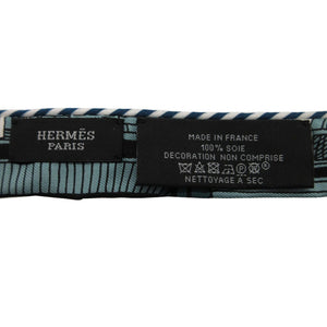新品同様 エルメス ツイリードール キャンディ パリステーション スカーフ シルク ヴェールシプレ 0145 青緑【中古】HERMES