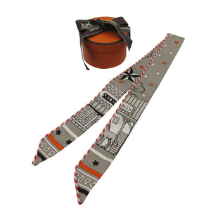 新品同様 エルメス ツイリードール キャンディ パリステーション スカーフ シルク グリサンドル 0146 グレー【中古】HERMES