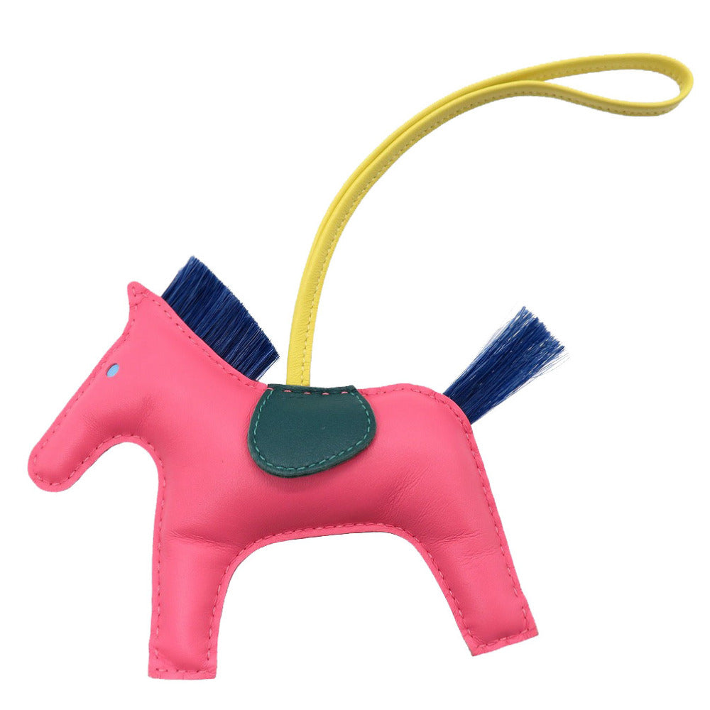 新品同様 エルメス ロデオMM アミューミロ ローズアザレ マラカイト ライム バッグチャーム ロデオチャーム MM 0157 【中古】 HERMES