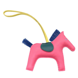 新品同様 エルメス ロデオMM アミューミロ ローズアザレ マラカイト ライム バッグチャーム ロデオチャーム MM 0157 【中古】 HERMES