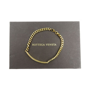 ボッテガヴェネタ チェーン プレート シルバー925 ゴールド ブレスレット 0163【中古】BOTTEGA VENETA