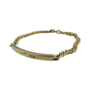 ボッテガヴェネタ チェーン プレート シルバー925 ゴールド ブレスレット 0163【中古】BOTTEGA VENETA