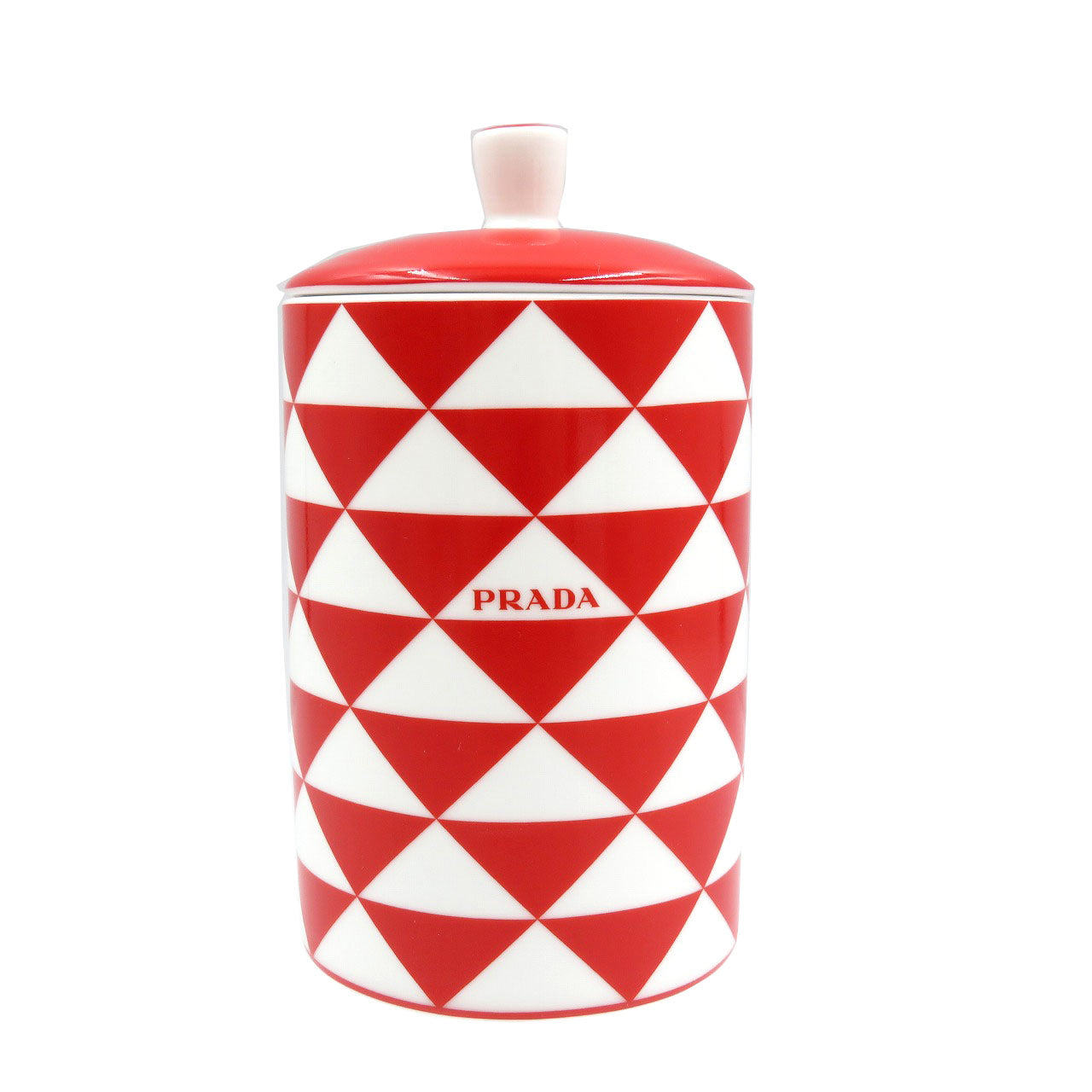 未使用 プラダ プラダレッド キャンドルホルダー 陶器 キャンドル レッド ホワイト アロマキャンドル 0168【中古】PRADA