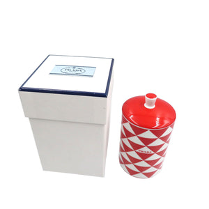 未使用 プラダ プラダレッド キャンドルホルダー 陶器 キャンドル レッド ホワイト アロマキャンドル 0168【中古】PRADA