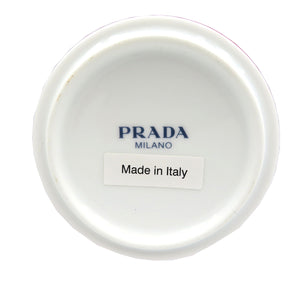 未使用 プラダ プラダレッド キャンドルホルダー 陶器 キャンドル レッド ホワイト アロマキャンドル 0168【中古】PRADA