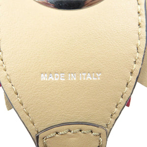 新品同様 フェンディ 花 レザー シルバー金具 レッド ベージュ ブラック ショルダーストラップ 0172【中古】FENDI