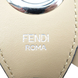 新品同様 フェンディ 花 レザー シルバー金具 レッド ベージュ ブラック ショルダーストラップ 0172【中古】FENDI