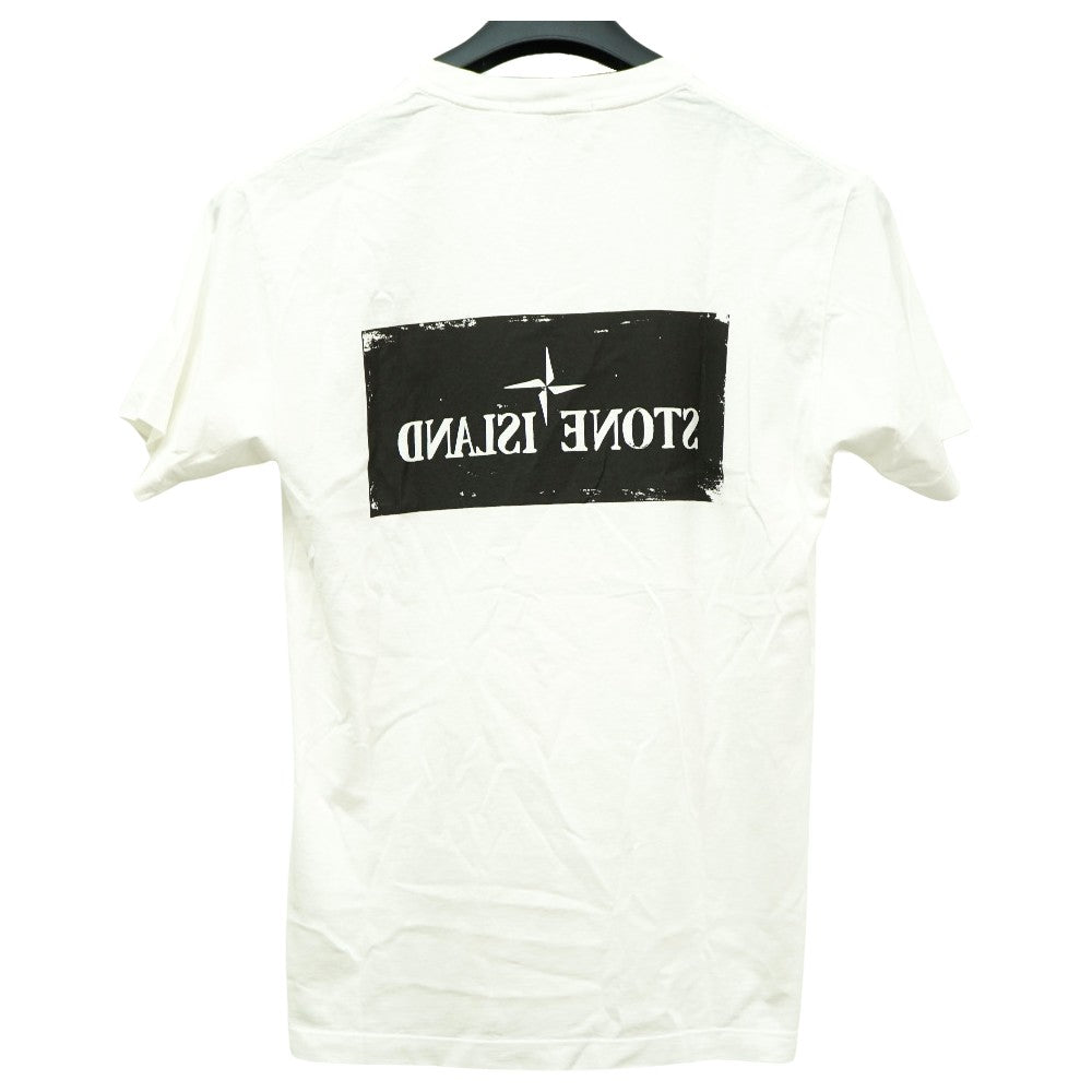 新品同様 ストーンアイランド 半袖Ｔシャツ コットン ホワイト サイズM 白 0173【中古】STONE ISLAND メンズ