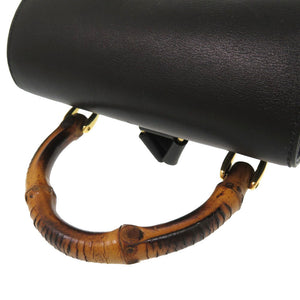 美品 グッチ バンブー レザー ブラック ゴールド金具 003 3444 0030 リュックサック バックパック バッグ 黒 0174 【中古】 GUCCI