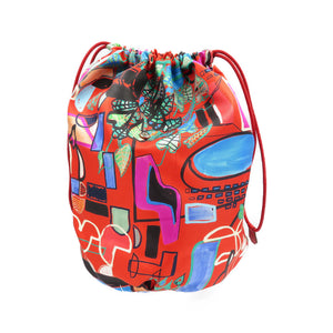 未使用 エルメス ミュザルディーヌ ポション X刻印 シルク レザー ルージュヴィフ レッド ポーチ 0176【中古】HERMES