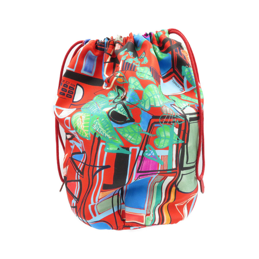 未使用 エルメス ミュザルディーヌ ポション X刻印 シルク レザー ルージュヴィフ レッド ポーチ 0176【中古】HERMES