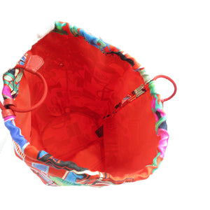 未使用 エルメス ミュザルディーヌ ポション X刻印 シルク レザー ルージュヴィフ レッド ポーチ 0176【中古】HERMES