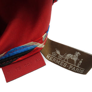 未使用 エルメス ミュザルディーヌ ポション X刻印 シルク レザー ルージュヴィフ レッド ポーチ 0176【中古】HERMES