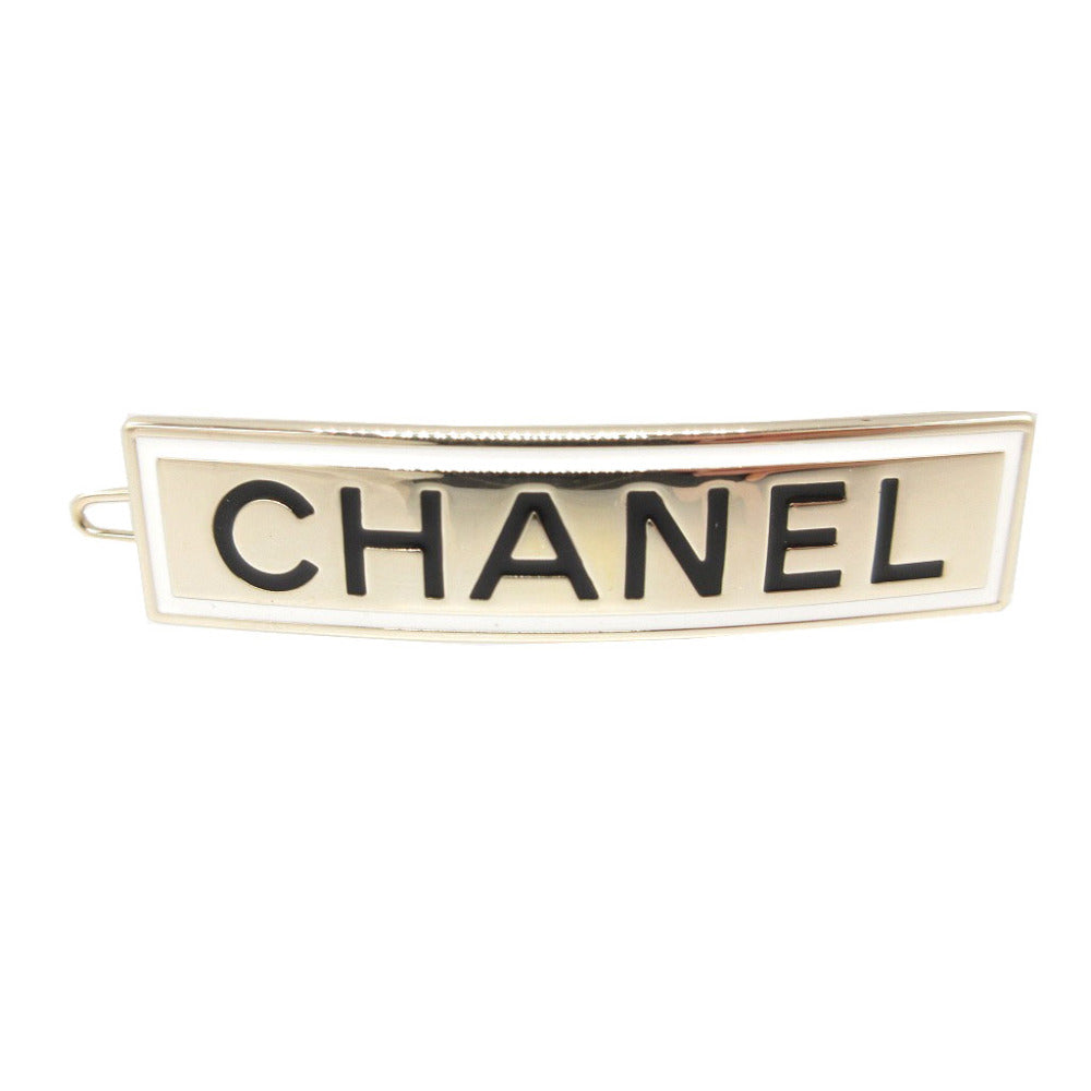 美品 シャネル プレート ロゴ B21B メタル ゴールド ヘアアクセサリー バレッタ 0181【中古】CHANEL