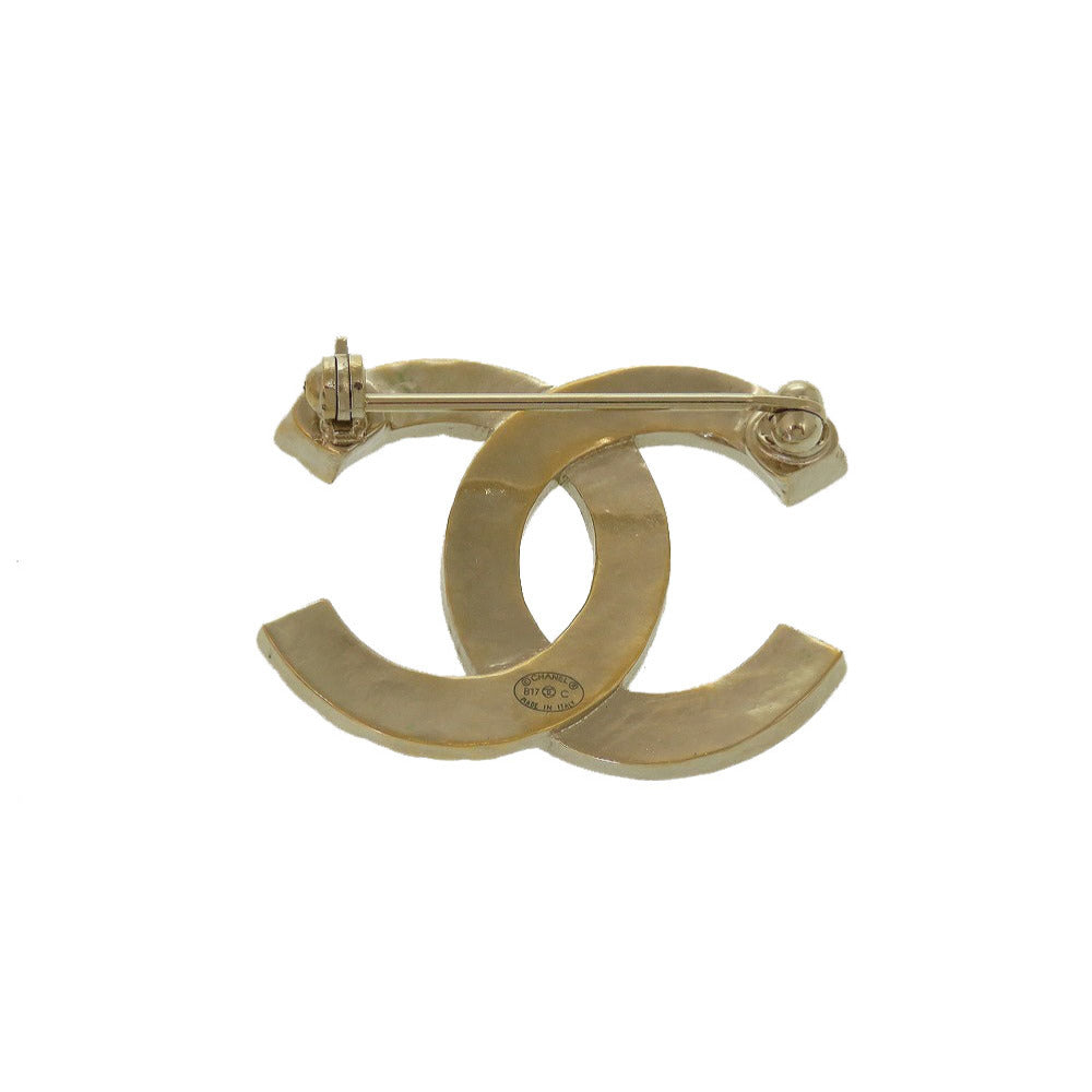 美品 シャネル ココマーク B17C ラインストーン ゴールド ブローチ アクセサリー 0183 【中古】 CHANEL