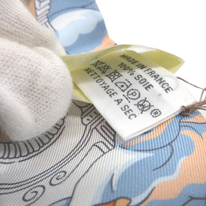 未使用 エルメス ツイリー SUR MON NUAGE 私の雲 シルク クレーム ブルーシエル オレンジ スカーフ 0186【中古】HERMES