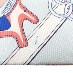 美品 エルメス ツイリー 馬勒とチャーム シルク ベージュ スカーフ 0188【中古】HERMES