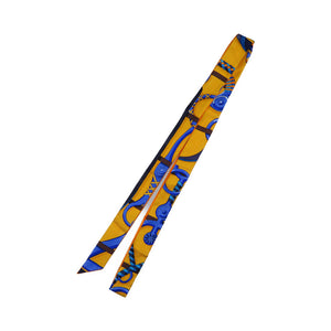 美品 エルメス ツイロン 乗馬の装具一式 シルク オレンジ ブルー スカーフ 0190【中古】HERMES